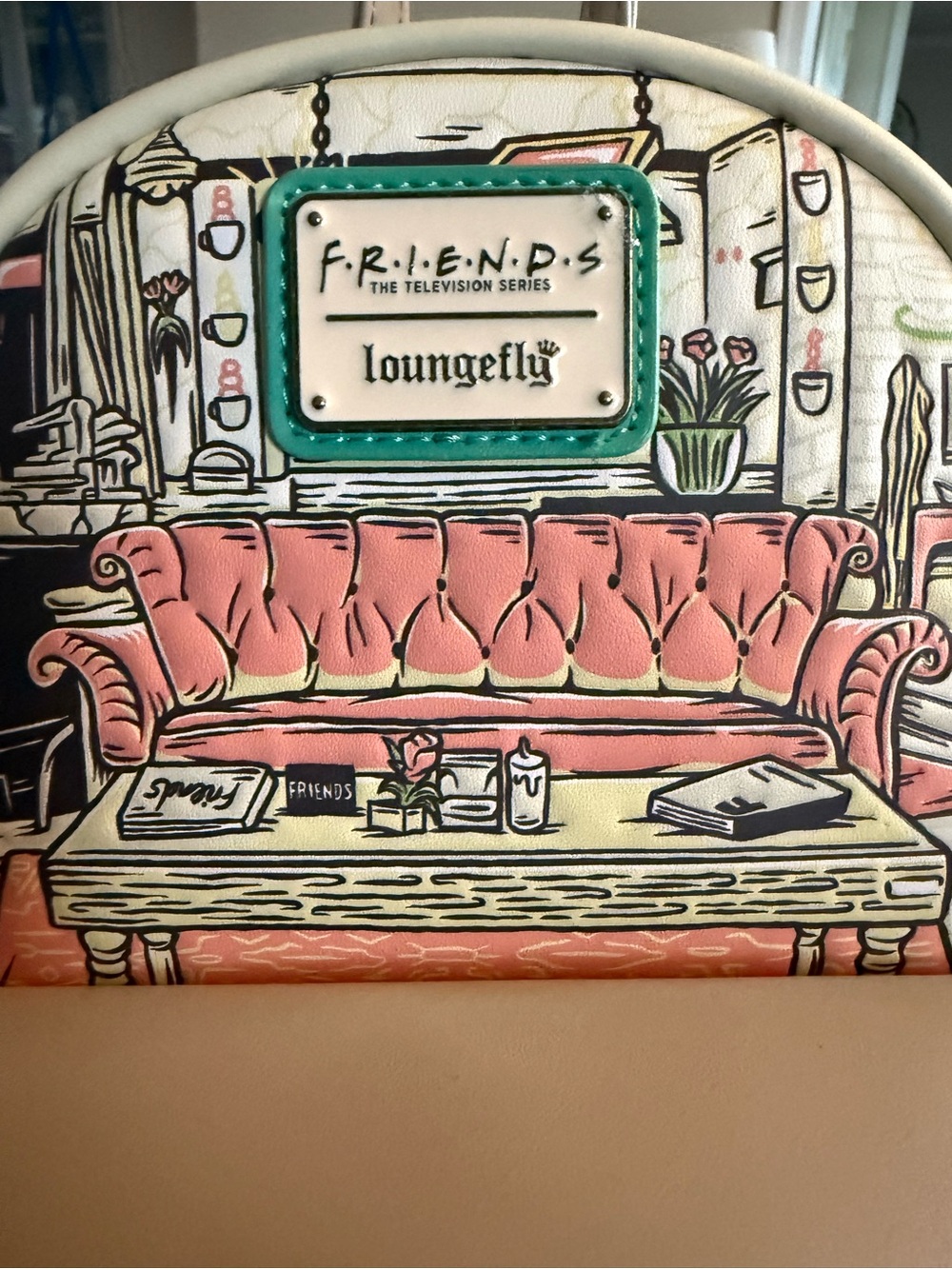 Friends Loungefly Cream & Pink Central Perk Mini Backpack - Picture 6 of 6
